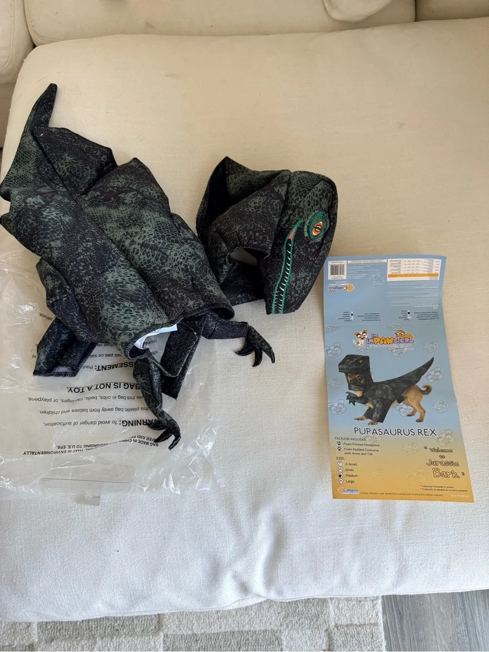 Dog Dinosaur Costume - Dark Green & Black Pet Outfit